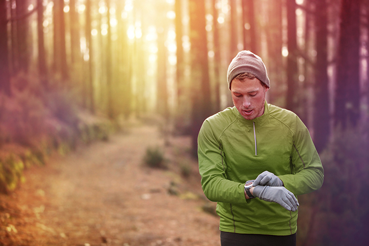 Trail runner exercising outdoors